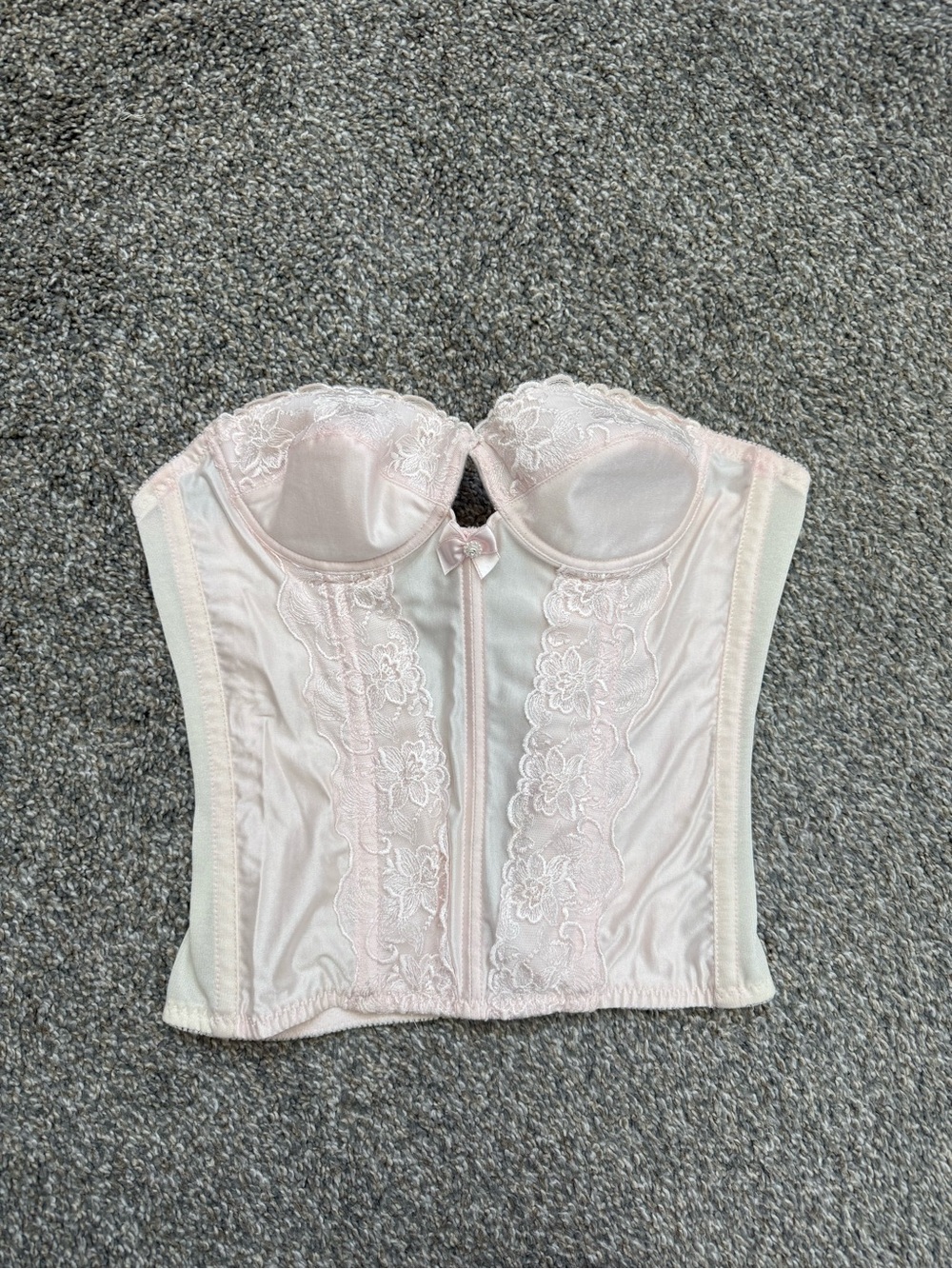 Strapless Lace Bustier Corset in Light Blush